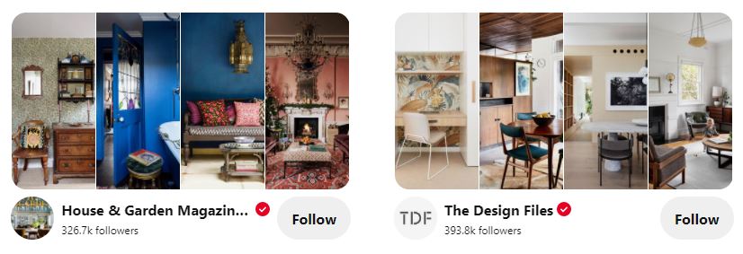 Home Decor Pinterest Profiles